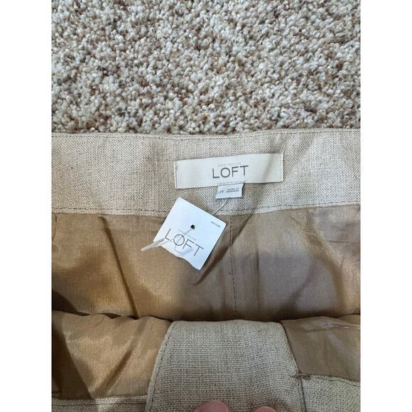Ann Taylor LOFT 100% Linen mini skirt, NWT; Beige Linen, NWT, size 14 - Picture 9 of 10